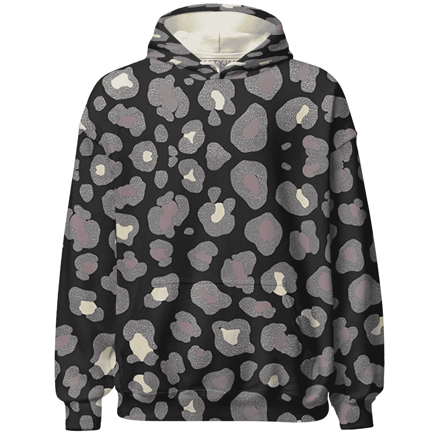 Black-Violet-Ore-3s-Hoodie-Match-Leopard-Pattern-3D