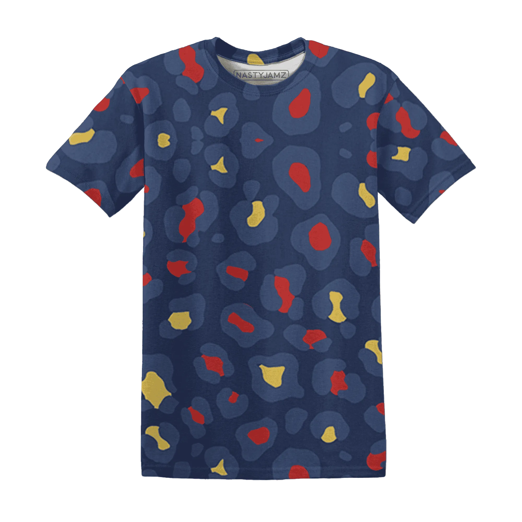 VaporMax-Air-Plus-Midnight-Navy-Gold-Black-T-Shirt-Match-Leopard-Pattern-3D