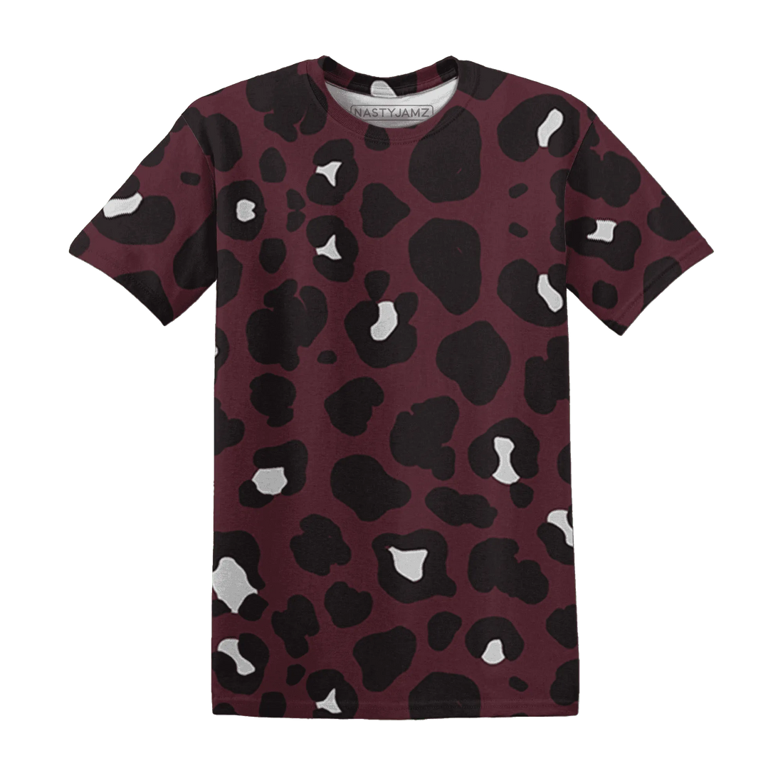 VaporMax-Night-Maron-Burgundy-T-Shirt-Match-Leopard-Pattern-3D