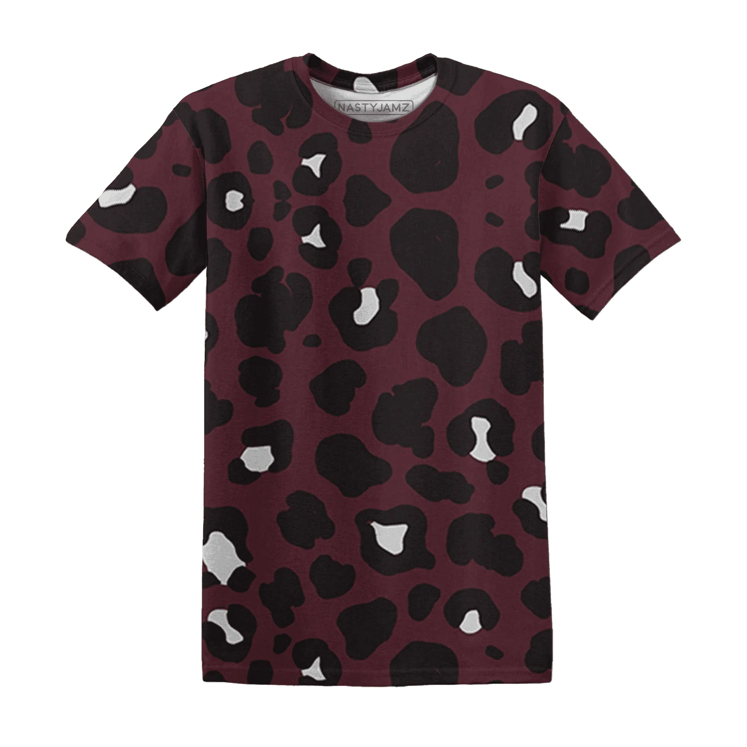VaporMax-Night-Maron-Burgundy-T-Shirt-Match-Leopard-Pattern-3D