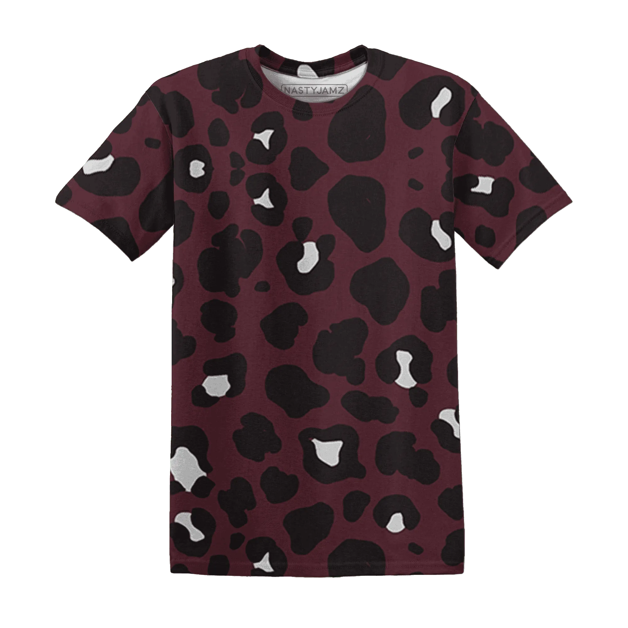 VaporMax-Night-Maron-Burgundy-T-Shirt-Match-Leopard-Pattern-3D