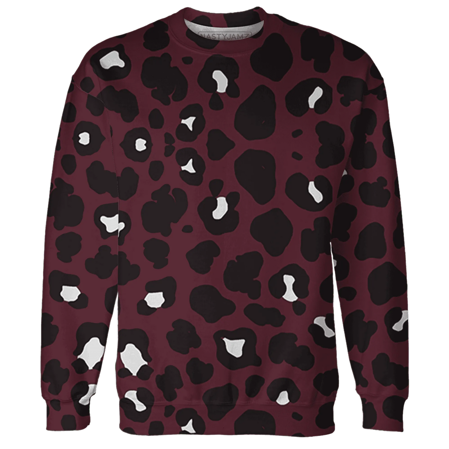 VaporMax-Night-Maron-Burgundy-Sweatshirt-Match-Leopard-Pattern-3D