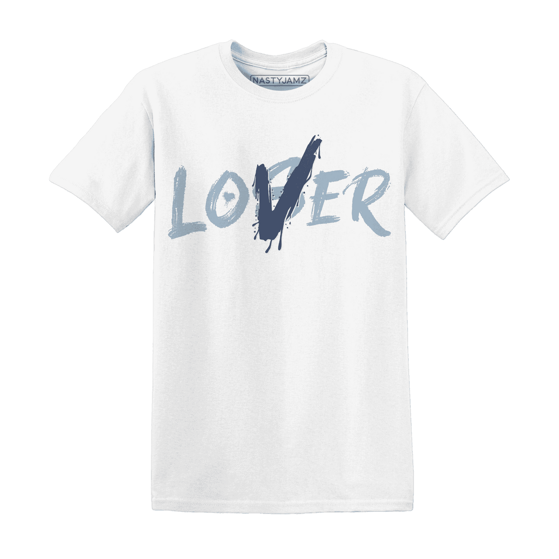 Mid Diffused Blue Grey 1s T Shirt Match Loser Lover - NastyJamz