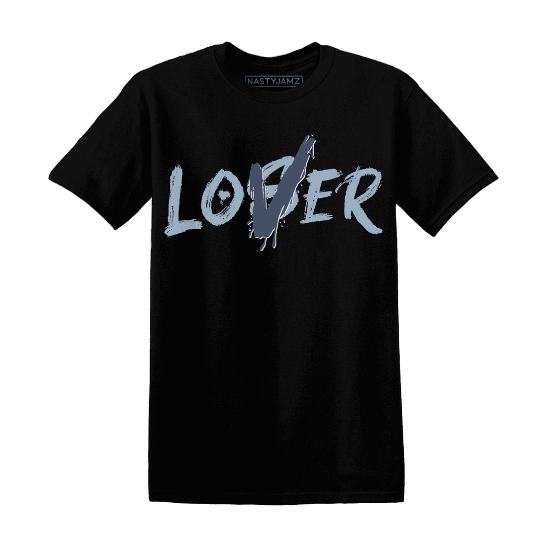 Mid Diffused Blue Grey 1s T Shirt Match Loser Lover - NastyJamz