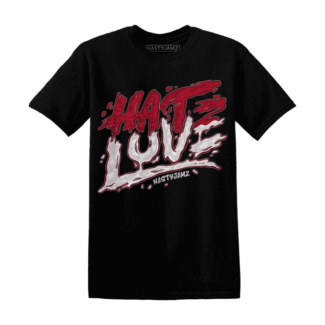 NastyJamz-Retro-Red-Taxi-12s-T-Shirt-Match-Love-Hate