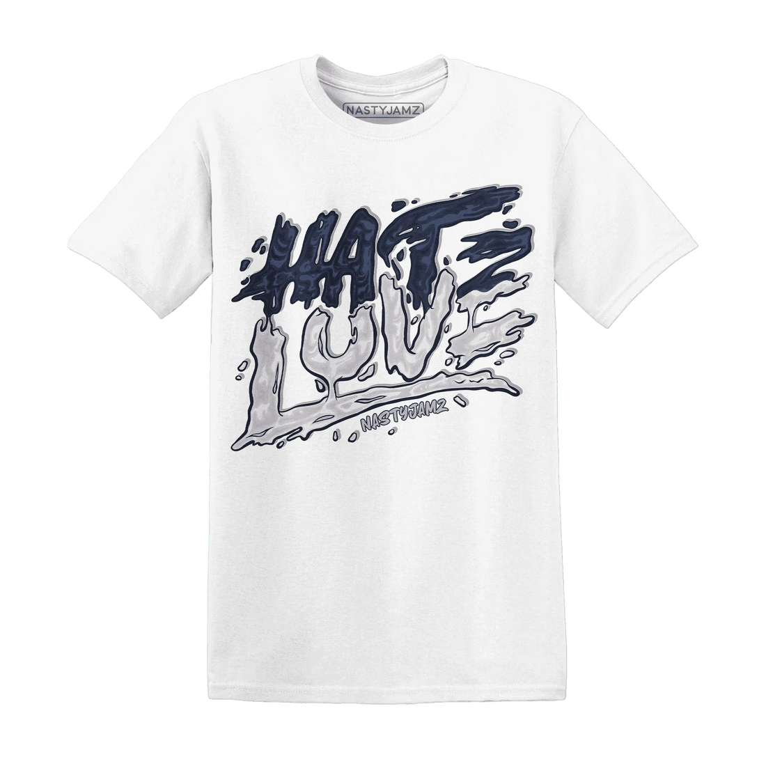 White-Navy-6s-T-Shirt-Match-Love-Hate