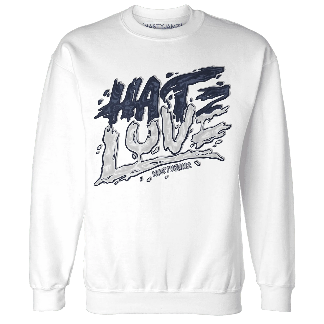 White-Navy-6s-Sweatshirt-Match-Love-Hate