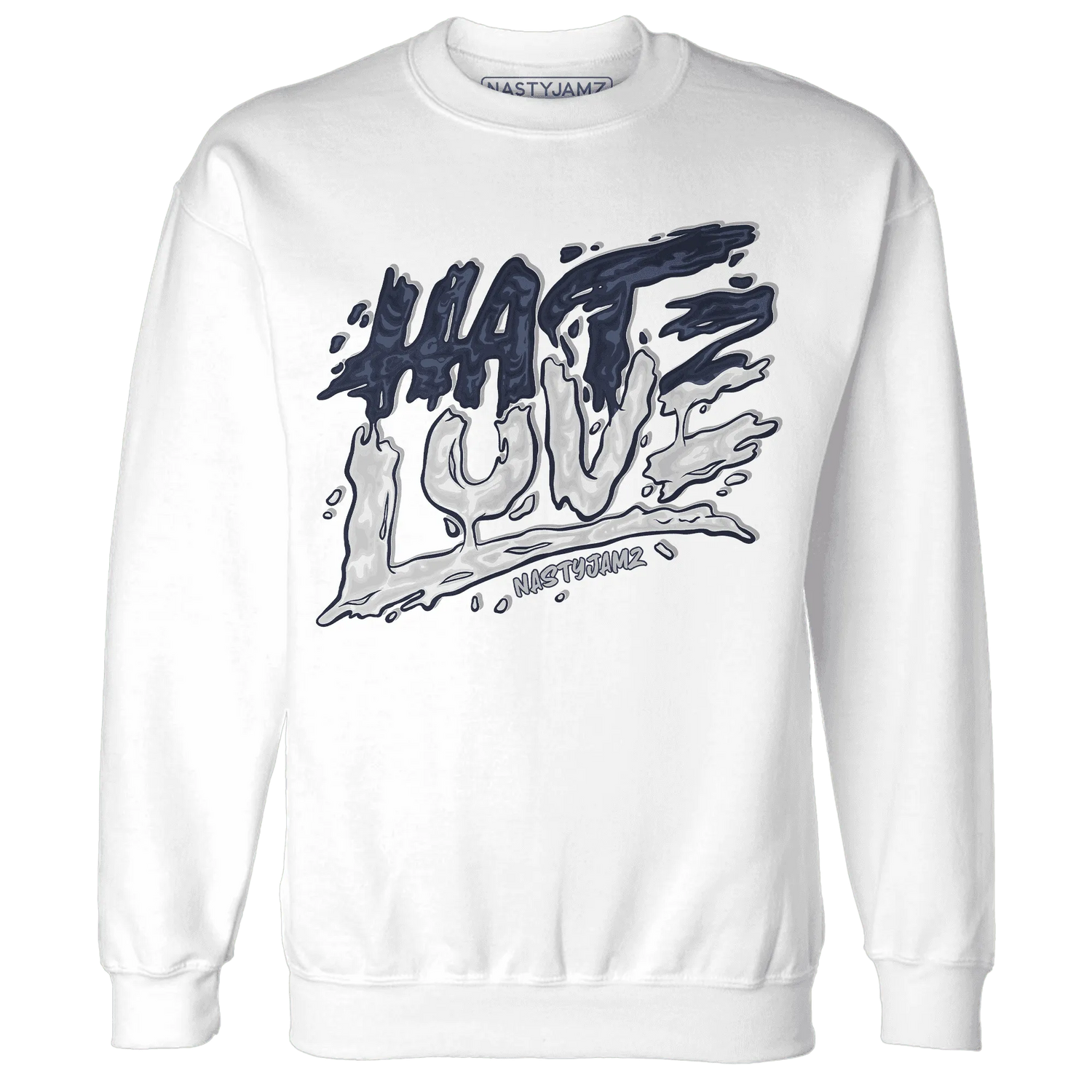 White-Navy-6s-Sweatshirt-Match-Love-Hate