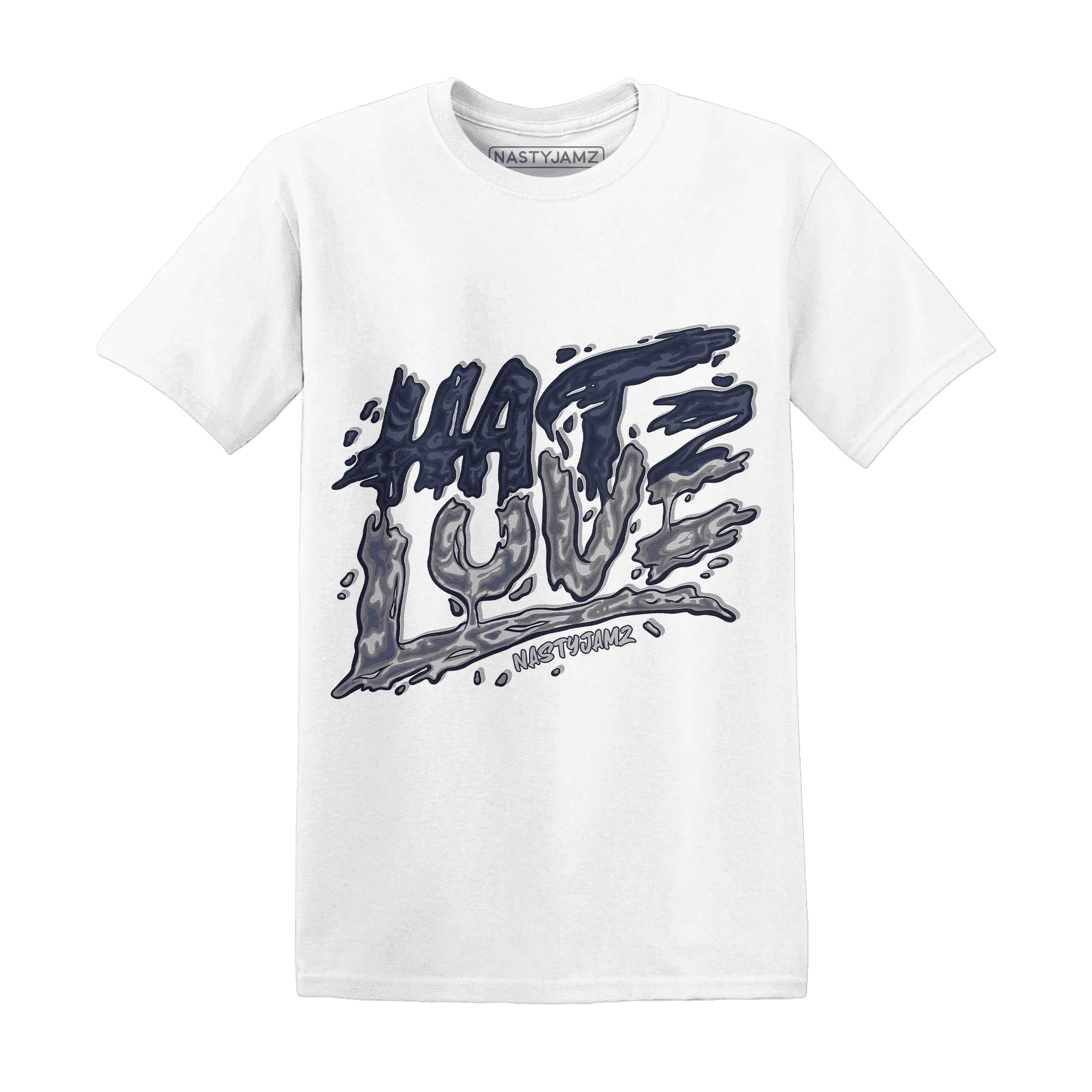 VaporMax-Plus-Midnight-Navy-White-Metallic-Silver-T-Shirt-Match-Love-Hate