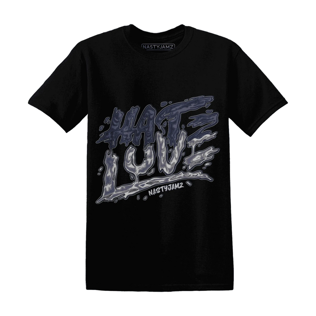 VaporMax-Plus-Midnight-Navy-White-Metallic-Silver-T-Shirt-Match-Love-Hate