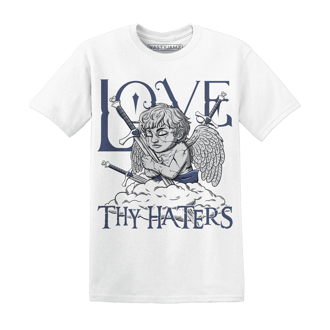 Low-Diffused-Blue-11s-T-Shirt-Match-Love-Thy-Haters-Angel