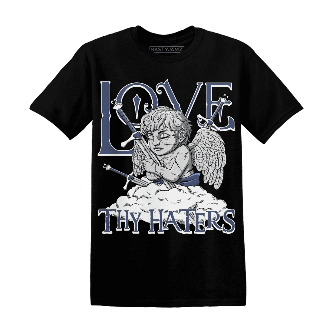 Low-Diffused-Blue-11s-T-Shirt-Match-Love-Thy-Haters-Angel