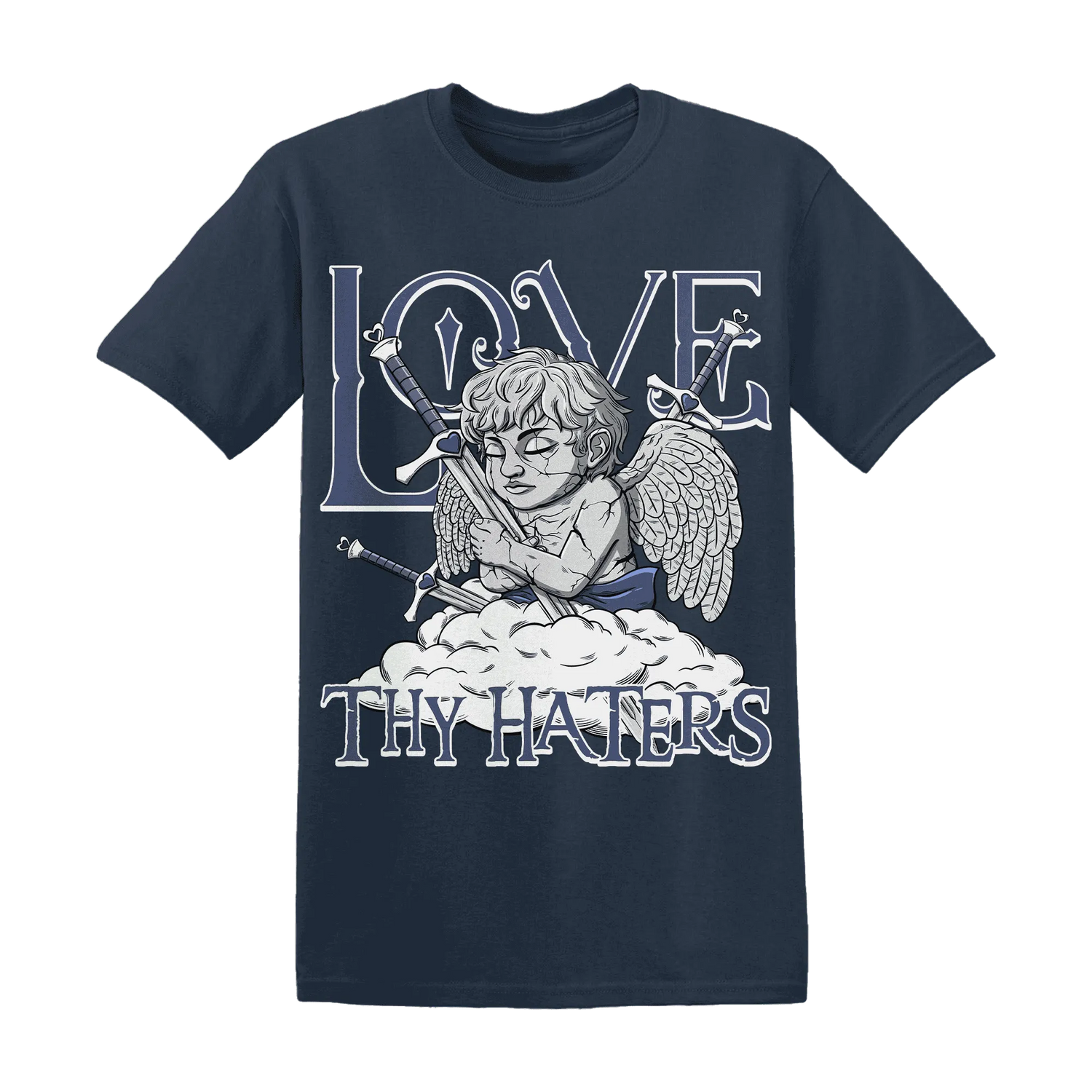 Low-Diffused-Blue-11s-T-Shirt-Match-Love-Thy-Haters-Angel