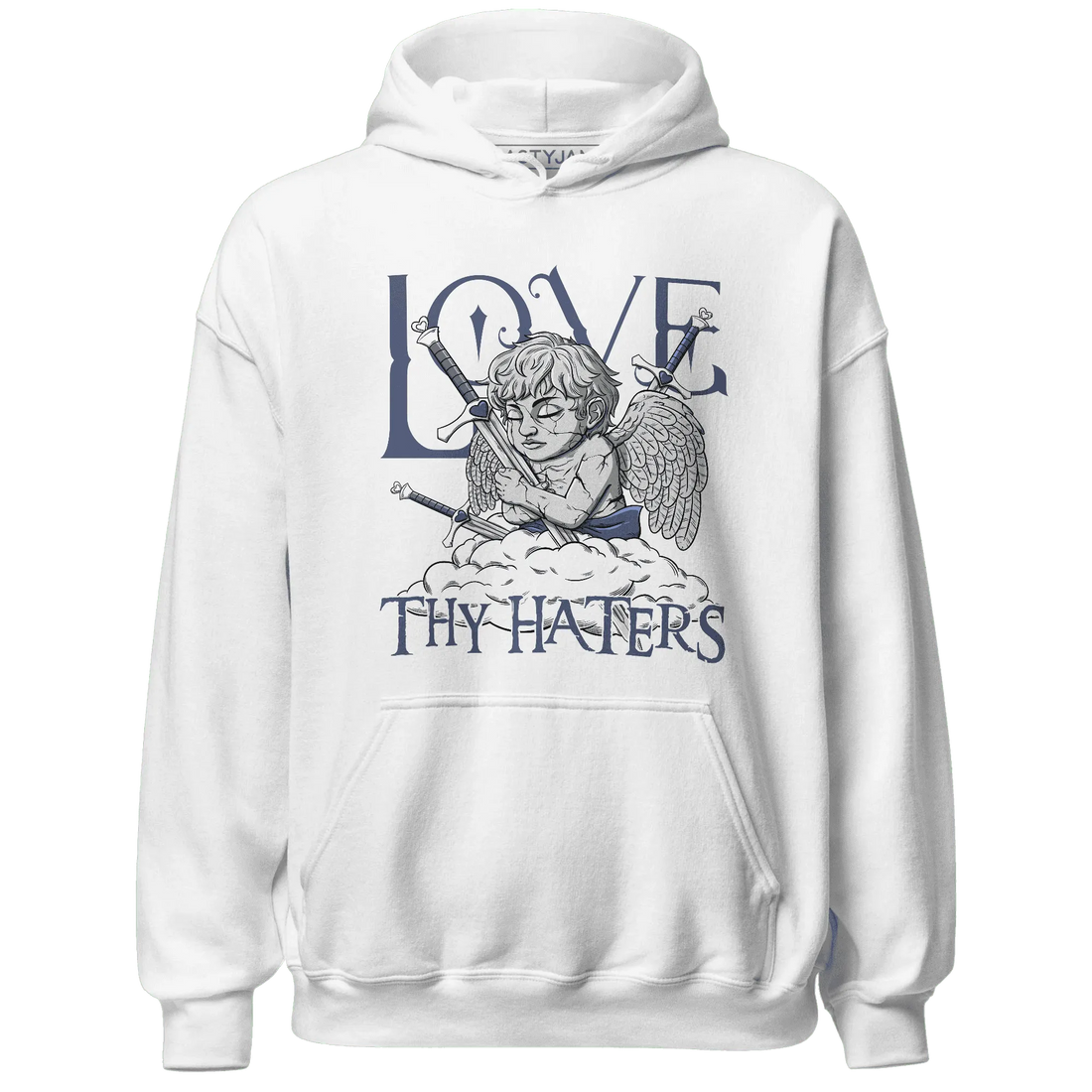 Low-Diffused-Blue-11s-Hoodie-Match-Love-Thy-Haters-Angel