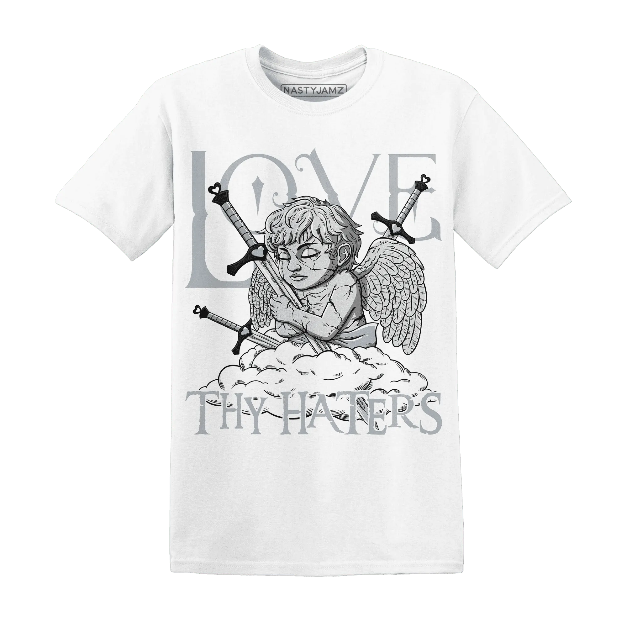 NastyJamz-Wolf-Grey-12s-T-Shirt-Match-Love-Thy-Haters-Angel