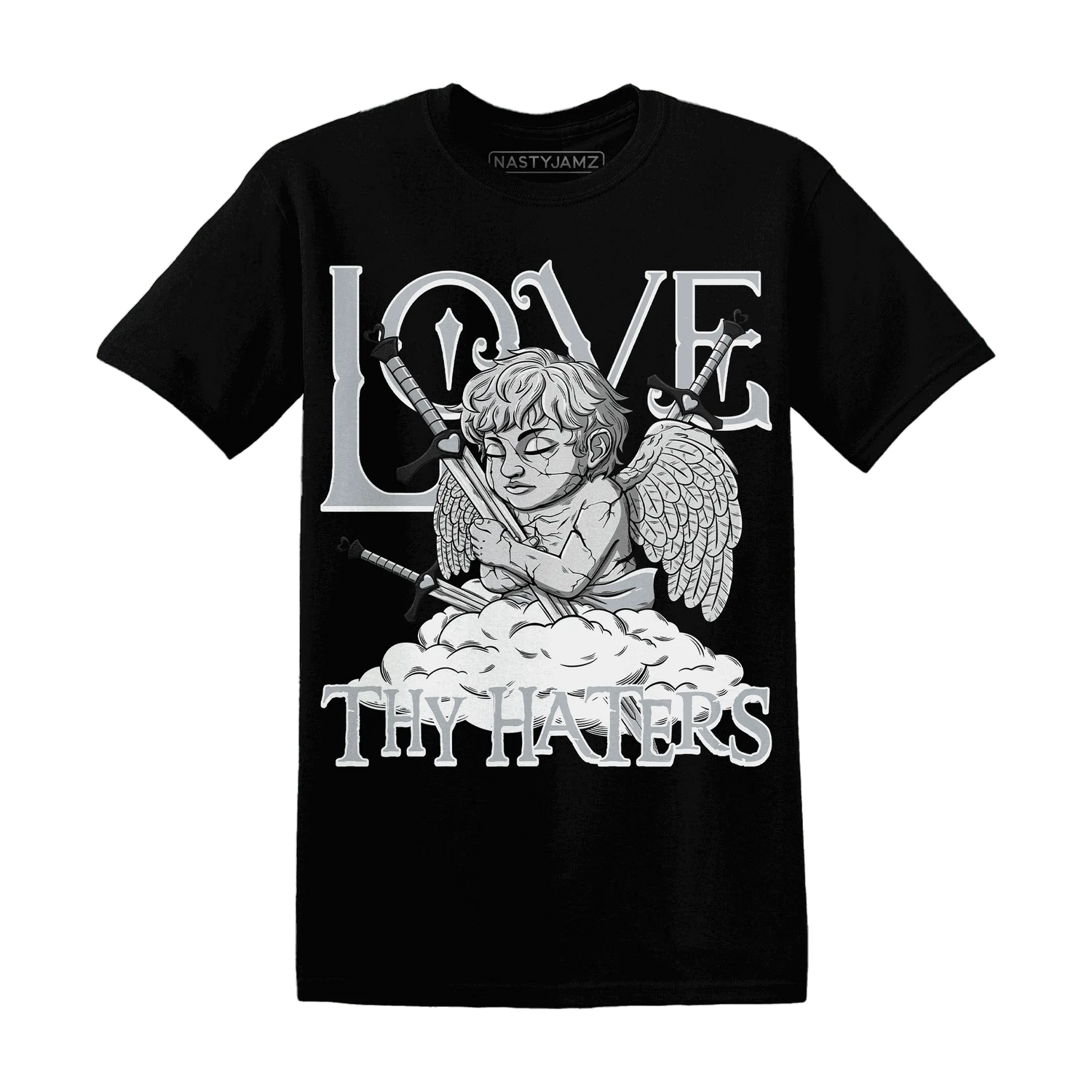 NastyJamz-Wolf-Grey-12s-T-Shirt-Match-Love-Thy-Haters-Angel