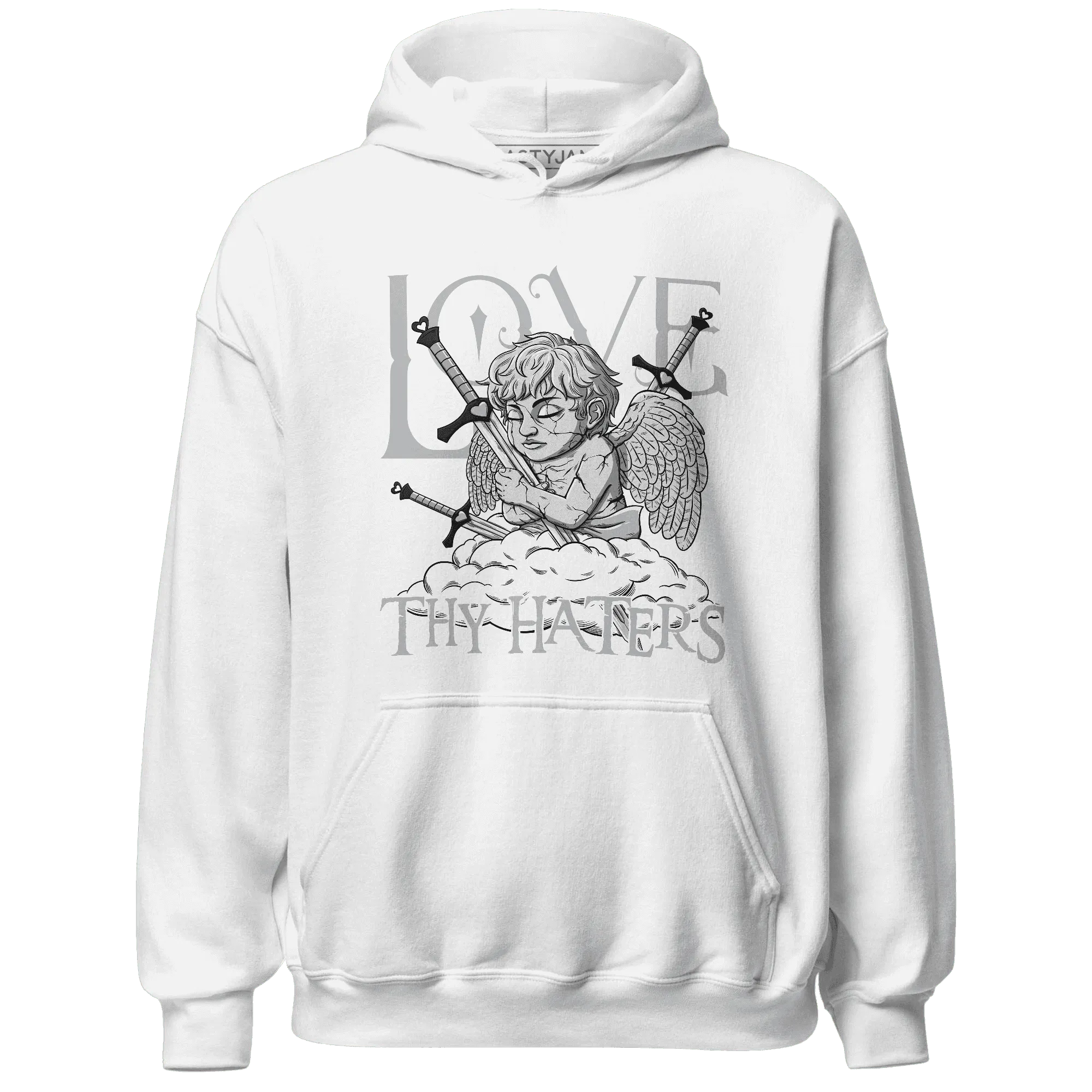 NastyJamz-Wolf-Grey-12s-Hoodie-Match-Love-Thy-Haters-Angel