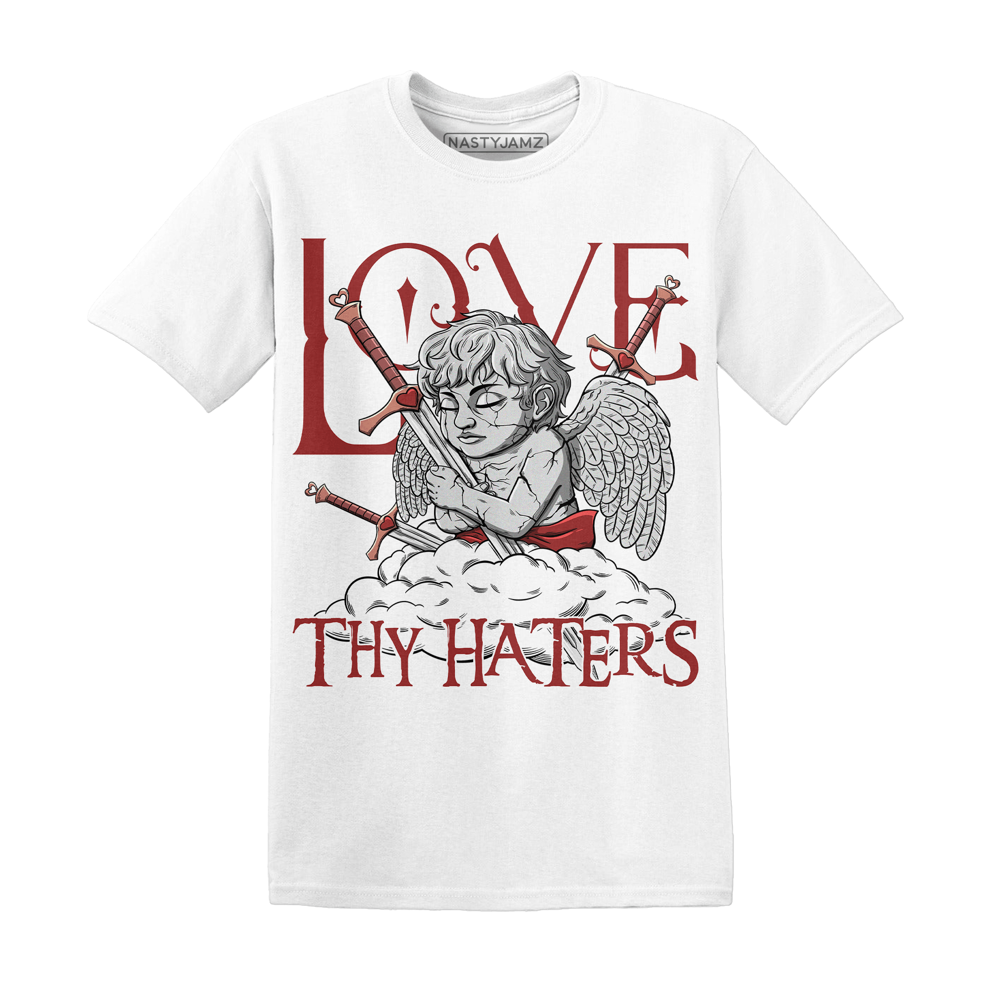 Dune Red 13s T Shirt Match Love Thy Haters Angel - NastyJamz