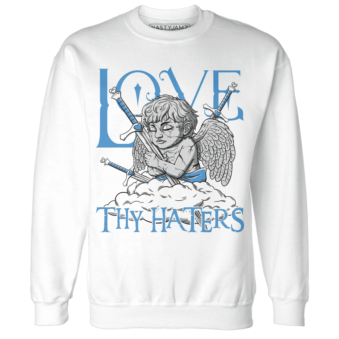 NastyJamz-Carolina-Blue-Univercitii-17s-Sweatshirt-Match-Love-Thy-Haters-Angel