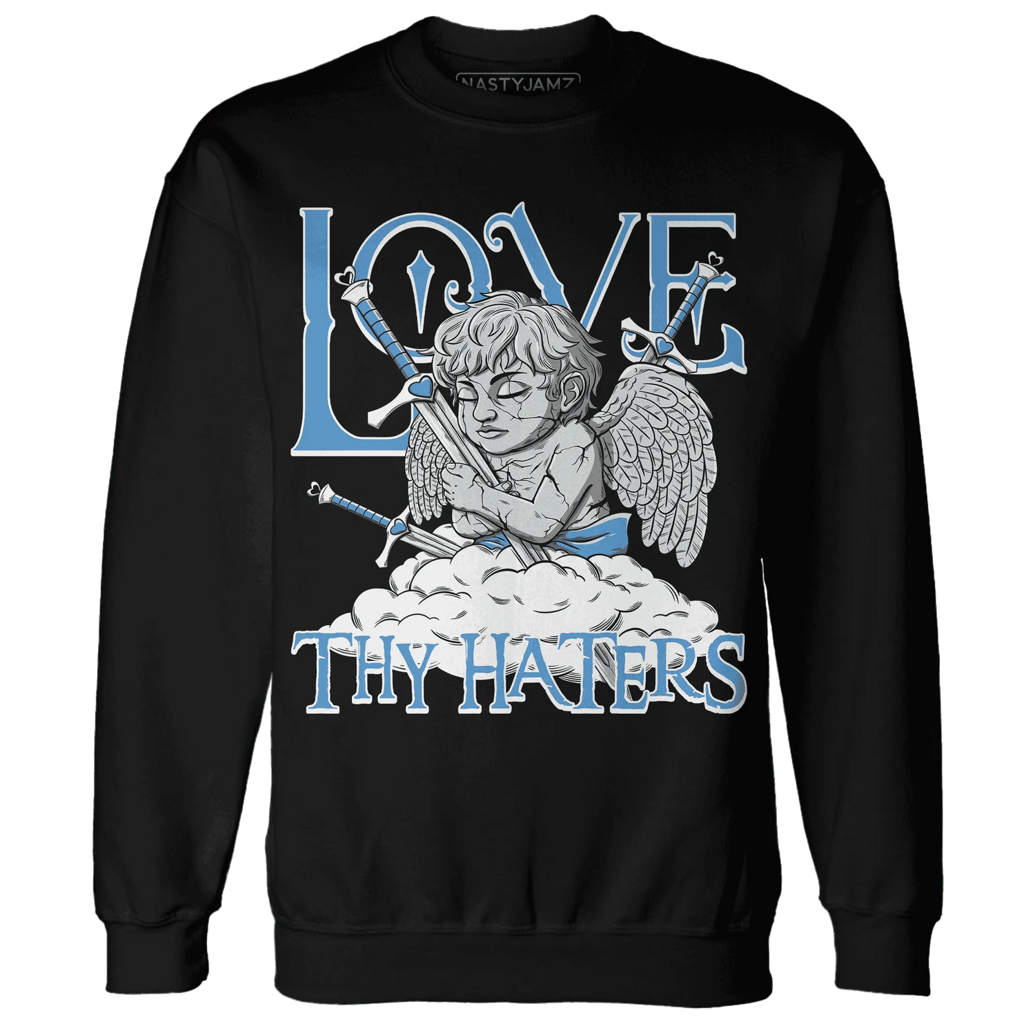 NastyJamz-Carolina-Blue-Univercitii-17s-Sweatshirt-Match-Love-Thy-Haters-Angel