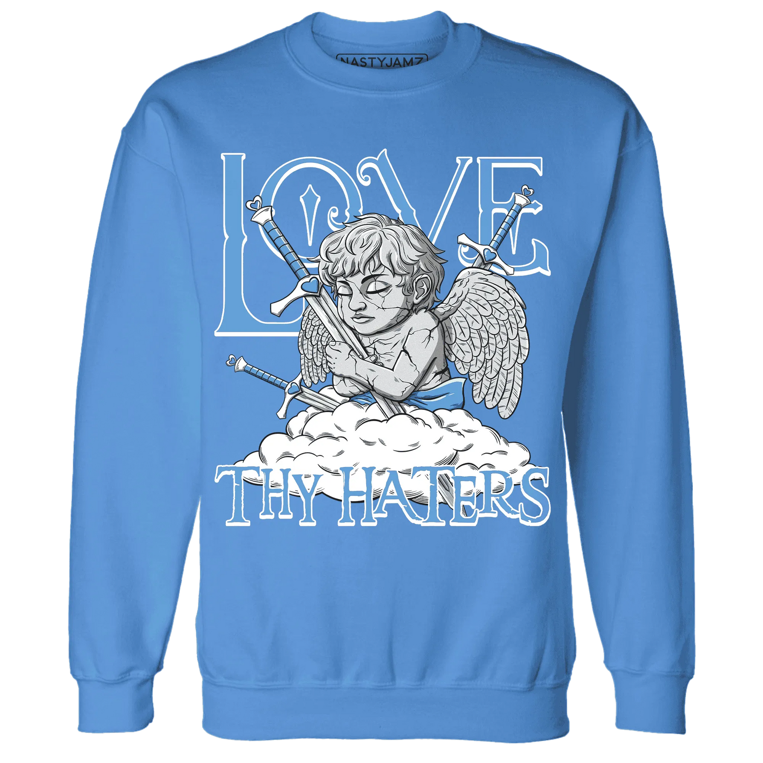 NastyJamz-Carolina-Blue-Univercitii-17s-Sweatshirt-Match-Love-Thy-Haters-Angel