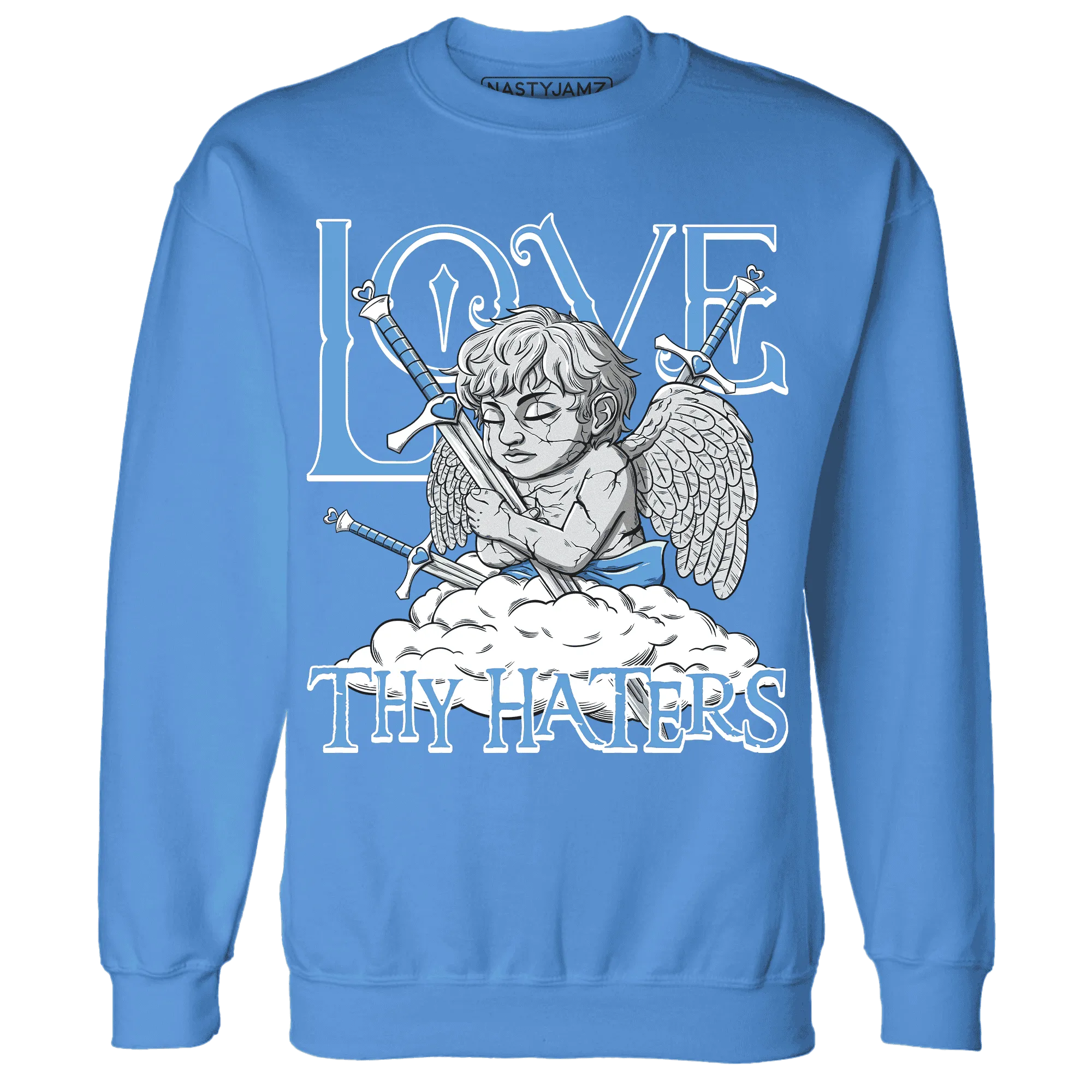 NastyJamz-Carolina-Blue-Univercitii-17s-Sweatshirt-Match-Love-Thy-Haters-Angel