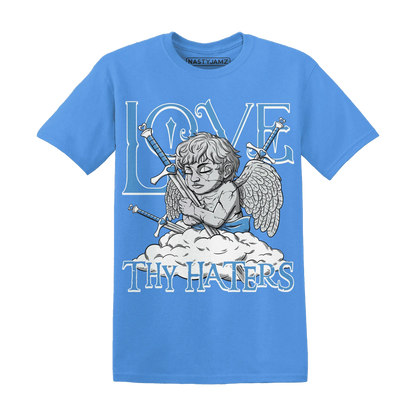 NastyJamz-Carolina-Blue-Univercitii-17s-T-Shirt-Match-Love-Thy-Haters-Angel
