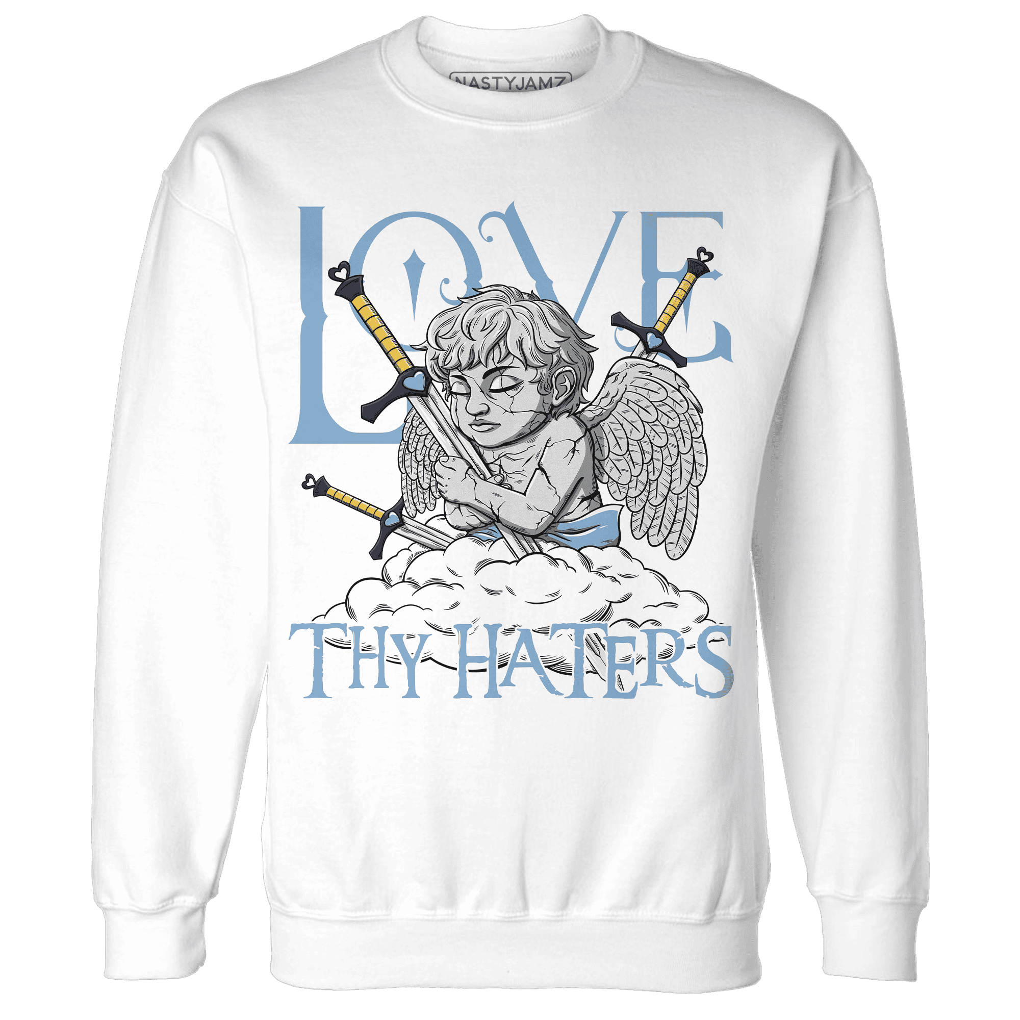 First In Flight 1s Sweatshirt Match Love Thy Haters Angel - NastyJamz