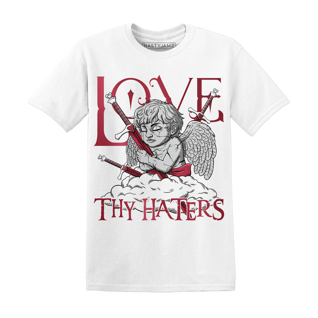 High 85 Metallic Burgundy 1s T Shirt Match Love Thy Haters Angel - NastyJamz