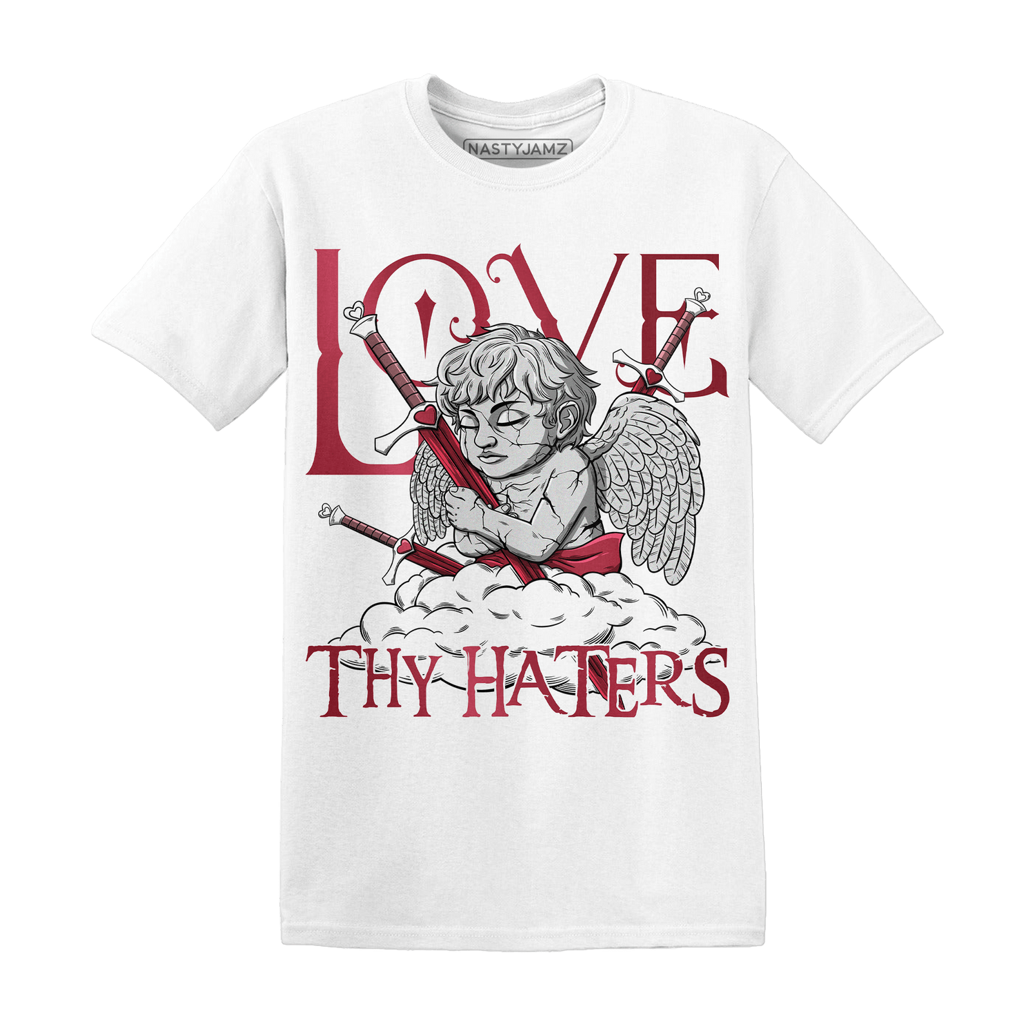 High 85 Metallic Burgundy 1s T Shirt Match Love Thy Haters Angel - NastyJamz