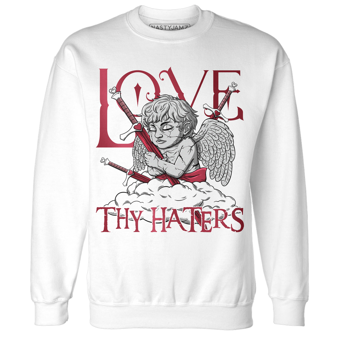 High 85 Metallic Burgundy 1s Sweatshirt Match Love Thy Haters Angel - NastyJamz