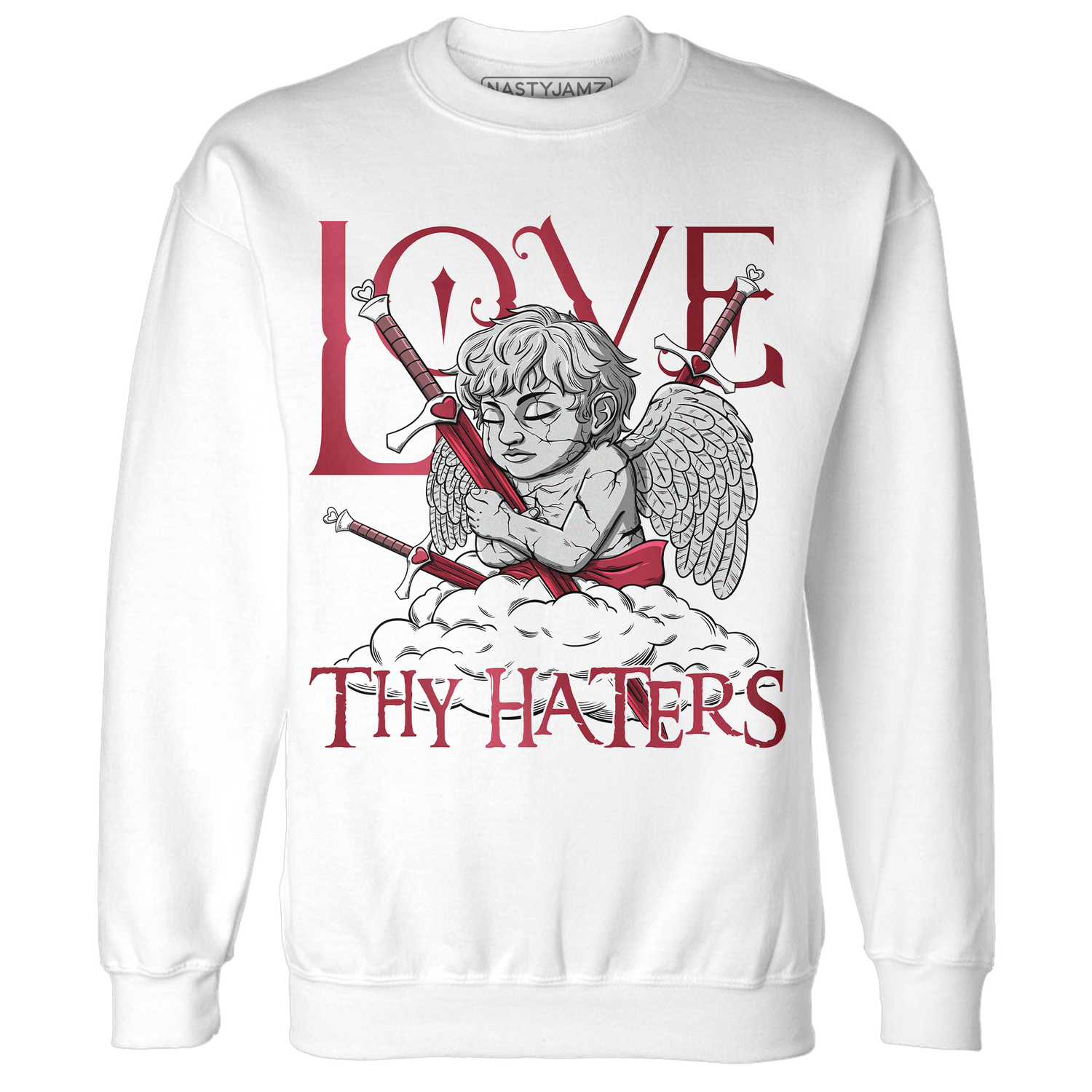 High 85 Metallic Burgundy 1s Sweatshirt Match Love Thy Haters Angel - NastyJamz