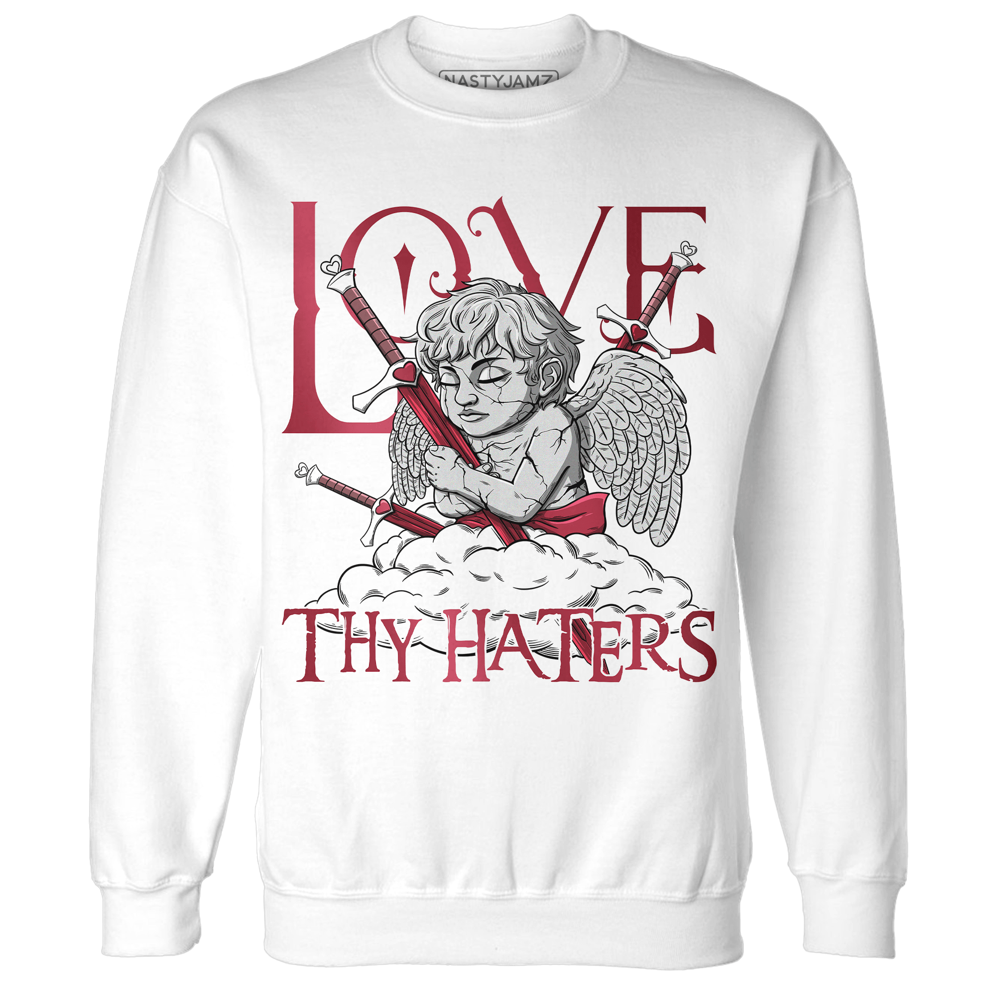 High 85 Metallic Burgundy 1s Sweatshirt Match Love Thy Haters Angel - NastyJamz