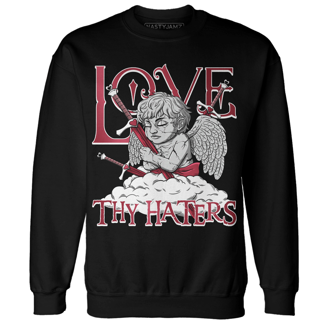 High 85 Metallic Burgundy 1s Sweatshirt Match Love Thy Haters Angel - NastyJamz