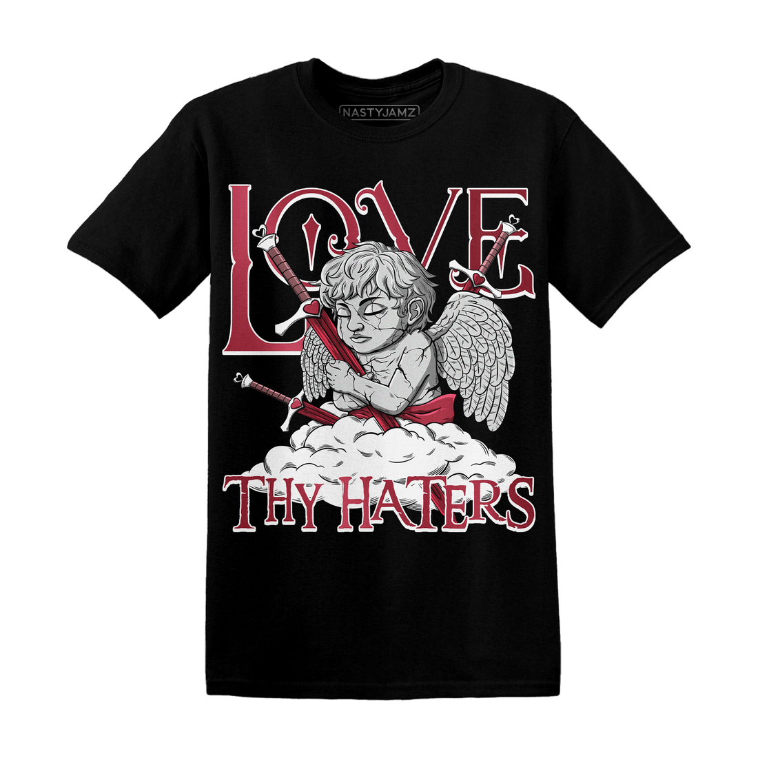 High 85 Metallic Burgundy 1s T Shirt Match Love Thy Haters Angel - NastyJamz