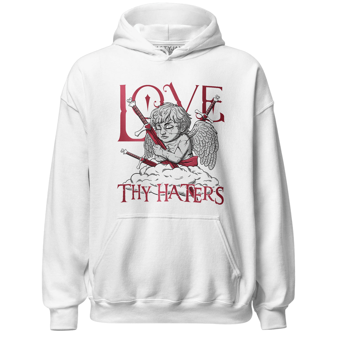 High 85 Metallic Burgundy 1s Hoodie Match Love Thy Haters Angel - NastyJamz