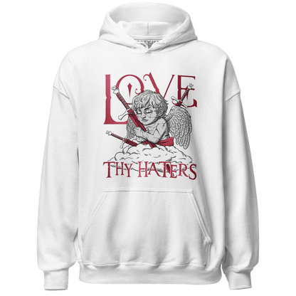High 85 Metallic Burgundy 1s Hoodie Match Love Thy Haters Angel - NastyJamz