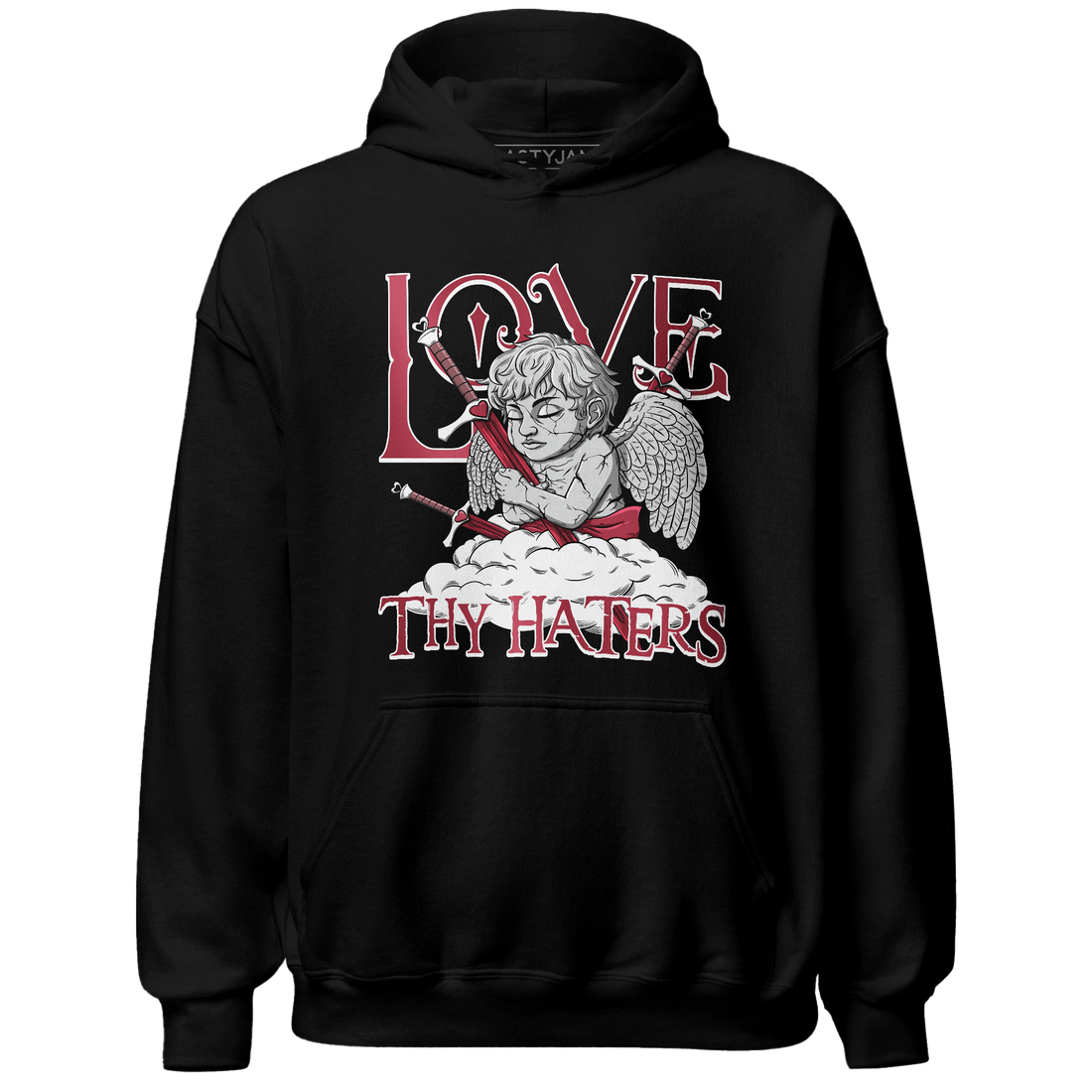High 85 Metallic Burgundy 1s Hoodie Match Love Thy Haters Angel - NastyJamz