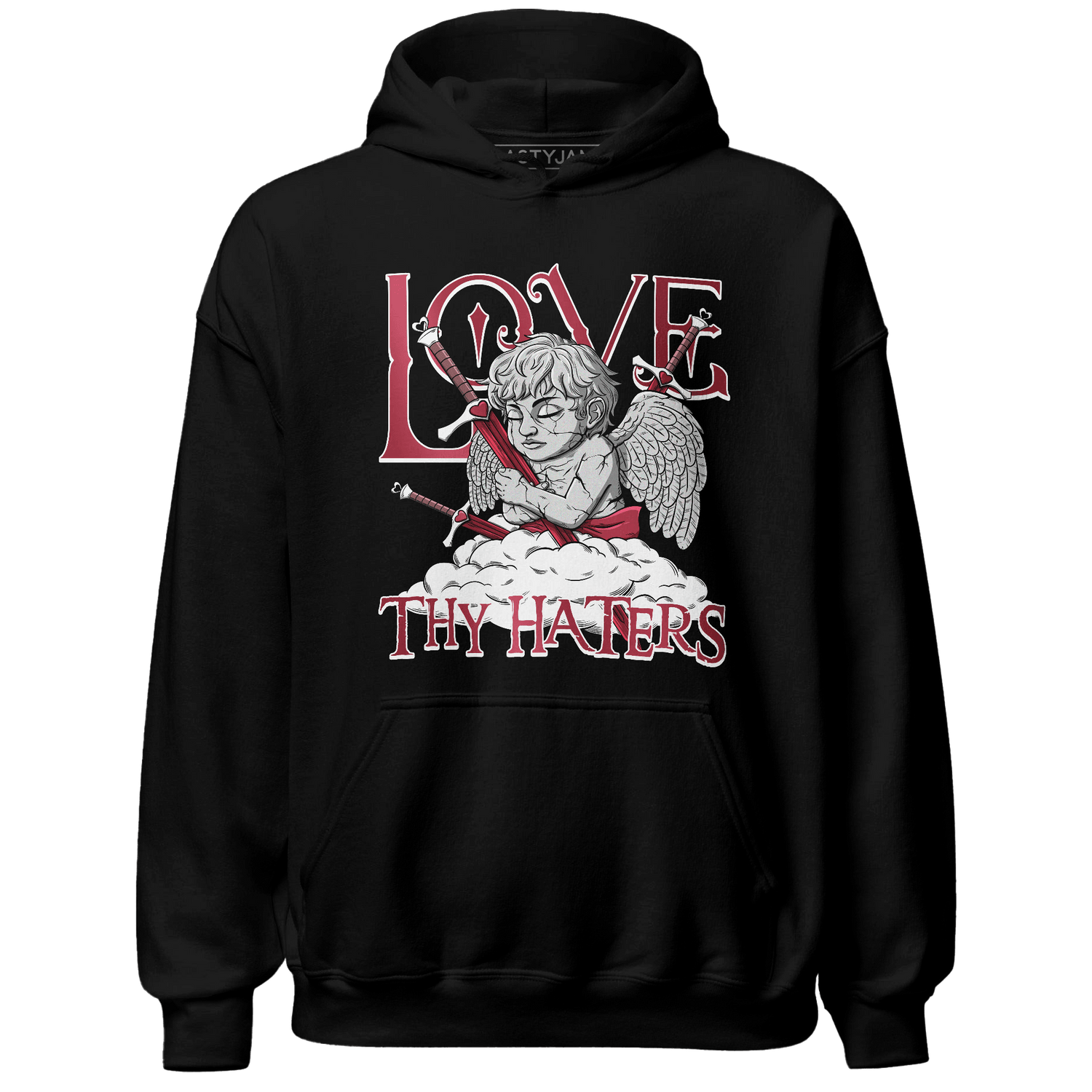 High 85 Metallic Burgundy 1s Hoodie Match Love Thy Haters Angel - NastyJamz