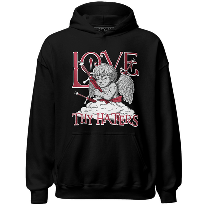 High 85 Metallic Burgundy 1s Hoodie Match Love Thy Haters Angel - NastyJamz