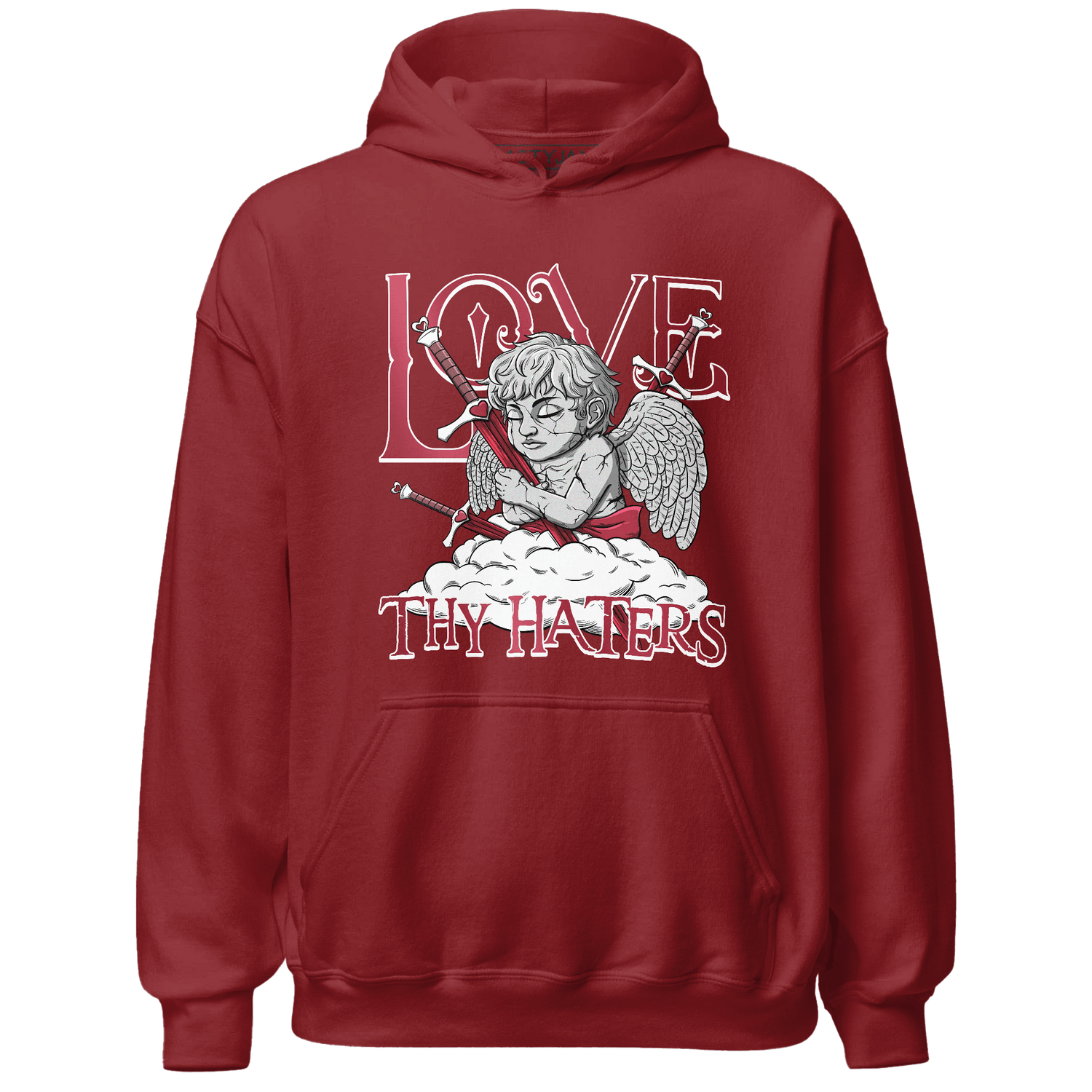 High 85 Metallic Burgundy 1s Hoodie Match Love Thy Haters Angel - NastyJamz