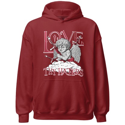 High 85 Metallic Burgundy 1s Hoodie Match Love Thy Haters Angel - NastyJamz