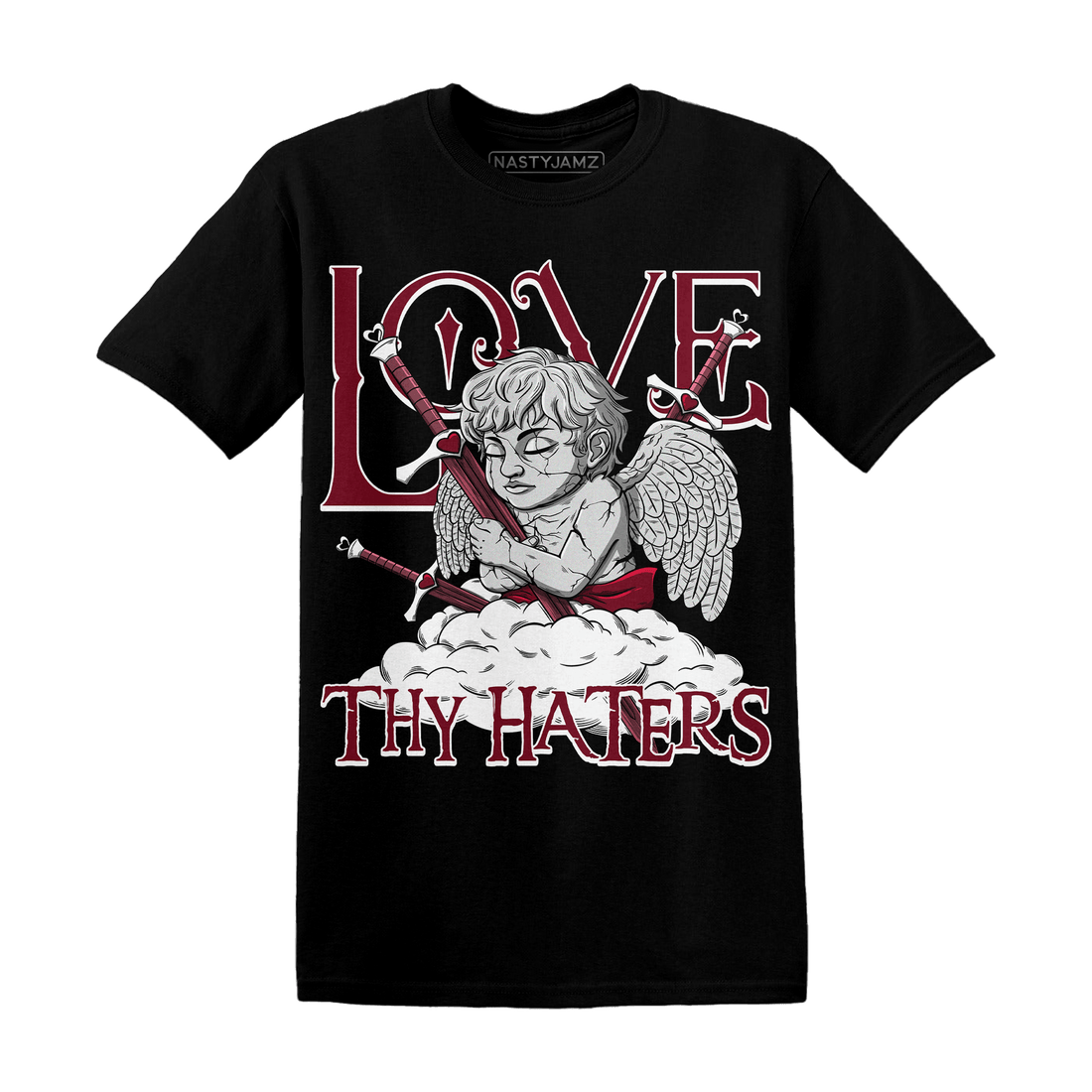 High White Team Red 1s T Shirt Love Thy Haters Angel - NastyJamz