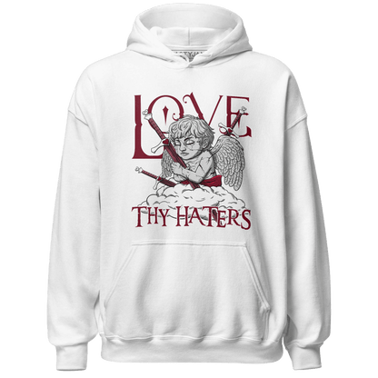High White Team Red 1s Hoodie Match Love Thy Haters Angel - NastyJamz