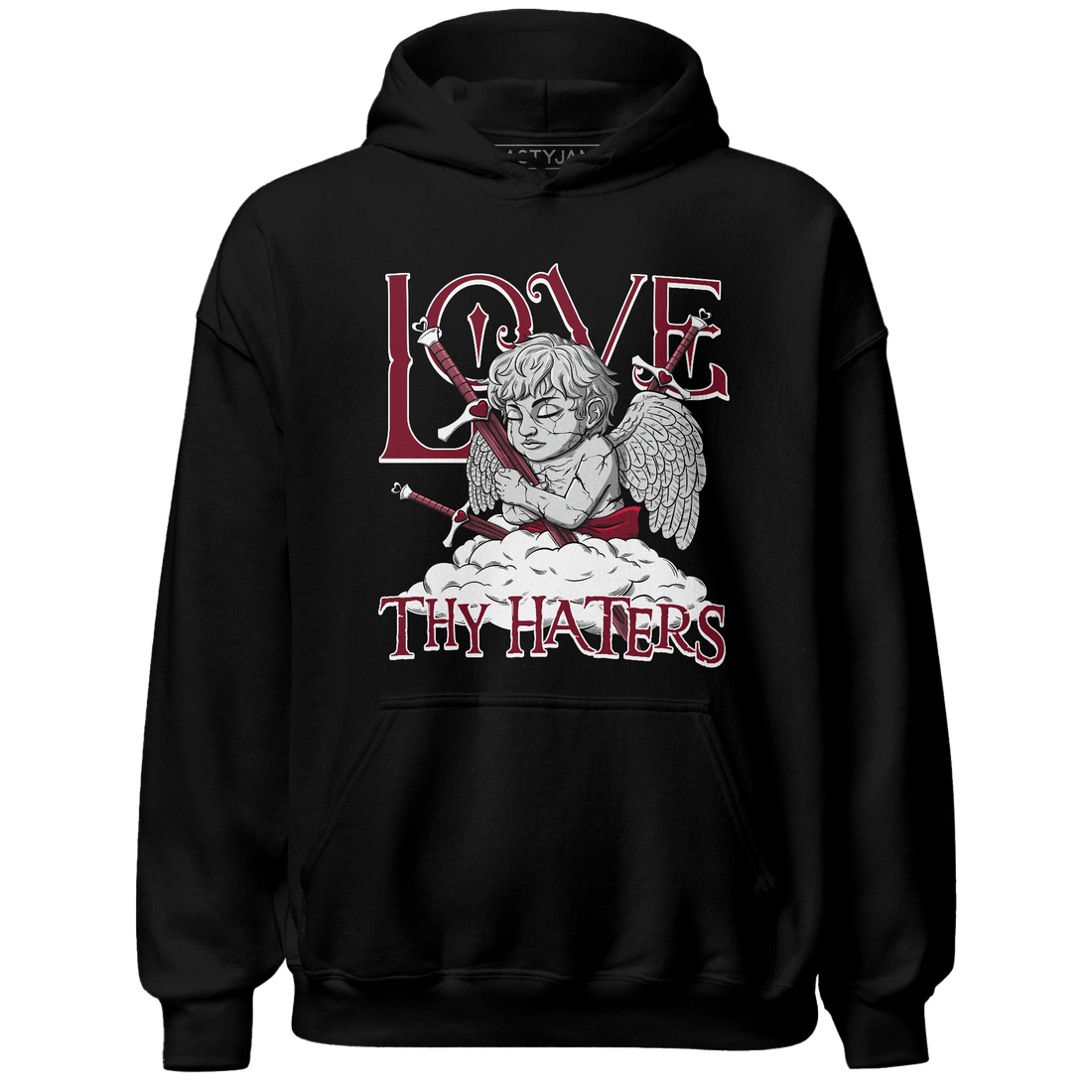 High White Team Red 1s Hoodie Match Love Thy Haters Angel - NastyJamz