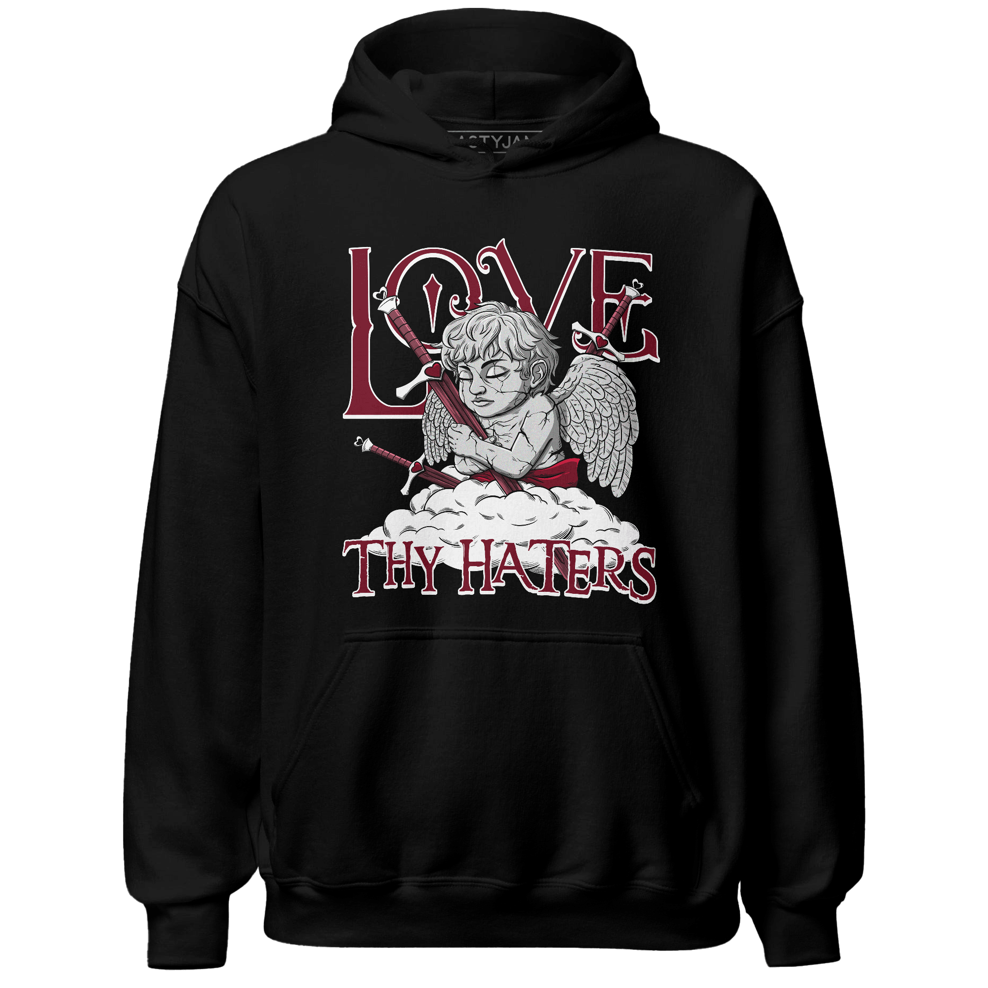 High White Team Red 1s Hoodie Match Love Thy Haters Angel - NastyJamz