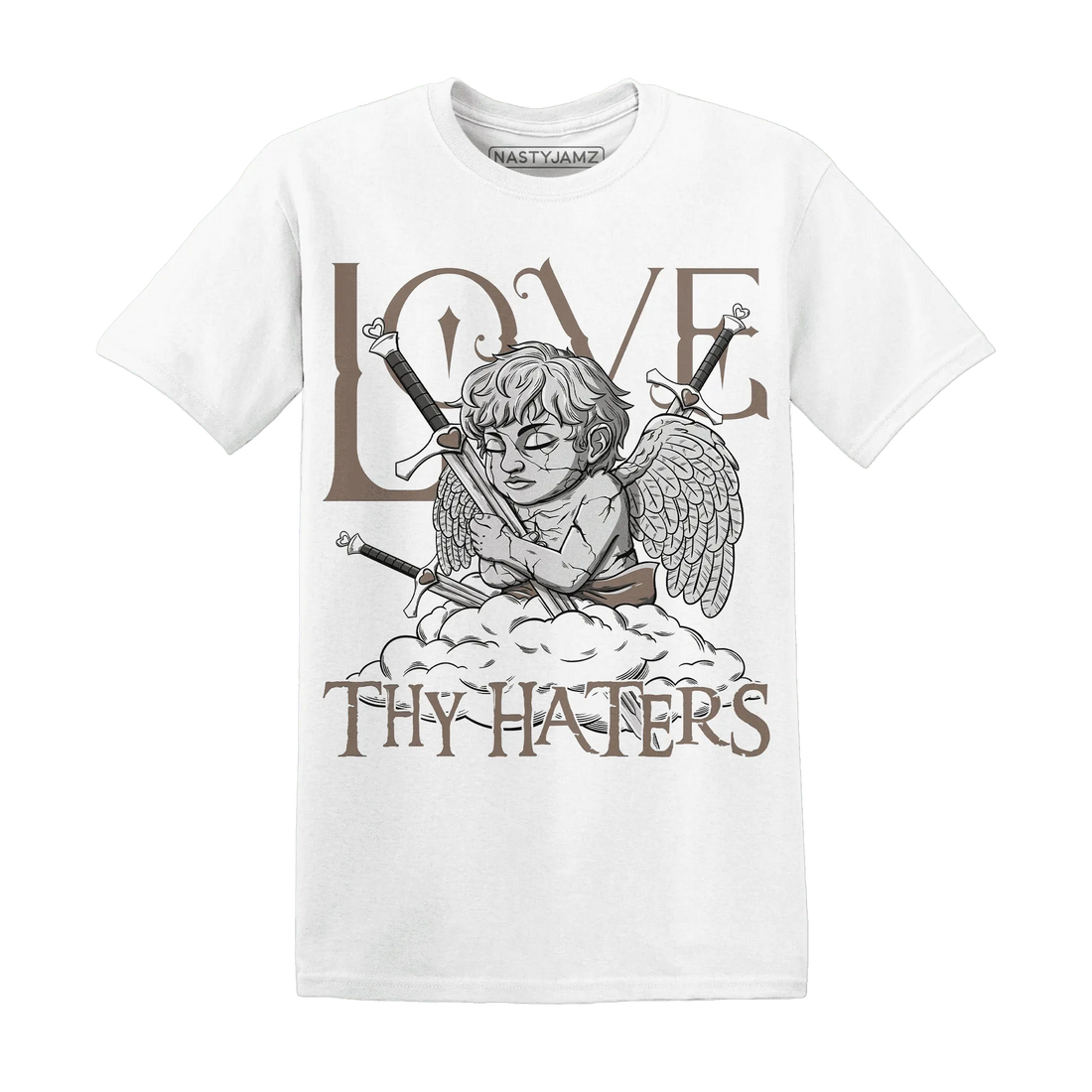 NastyJamz-Low-Mocha-1s-T-Shirt-Match-Love-Thy-Haters-Angel