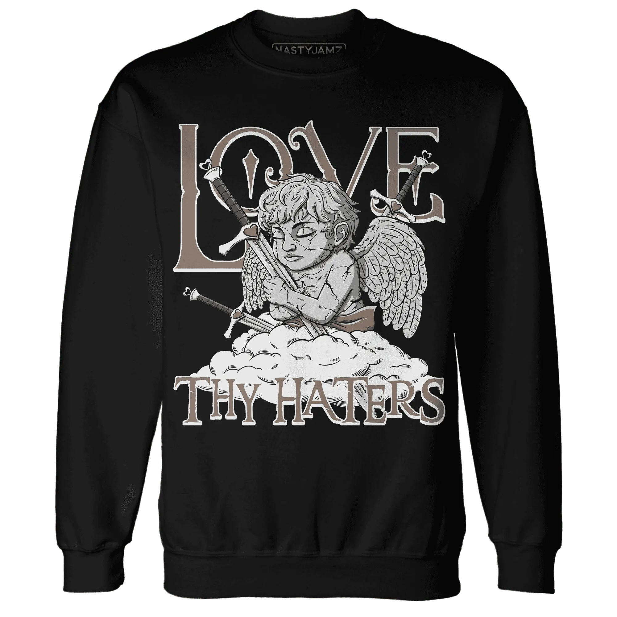 NastyJamz-Low-Mocha-1s-Sweatshirt-Match-Love-Thy-Haters-Angel