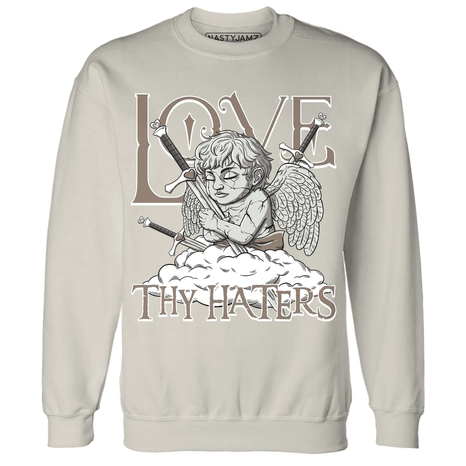 NastyJamz-Low-Mocha-1s-Sweatshirt-Match-Love-Thy-Haters-Angel