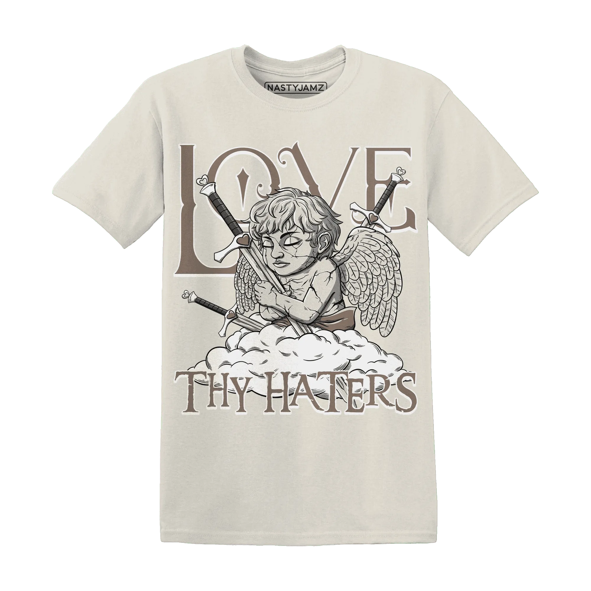 NastyJamz-Low-Mocha-1s-T-Shirt-Match-Love-Thy-Haters-Angel